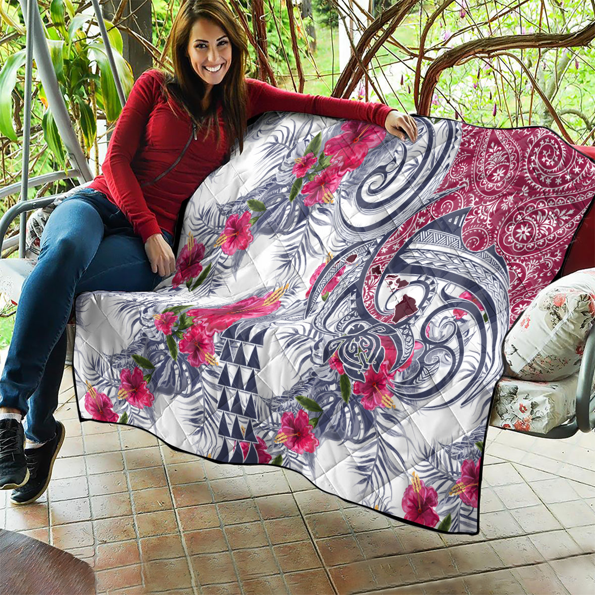 Hawaii Kakau Mix Paisley Pattern Quilt Polynesian Tropical Unique Style LT01 - Polynesian Pride