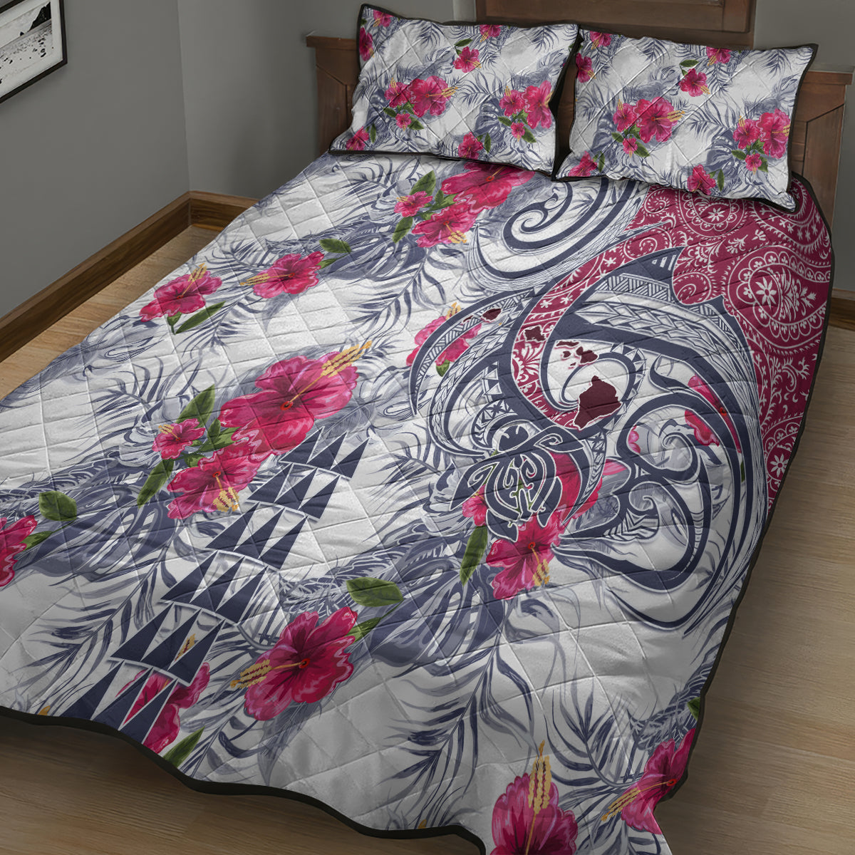 Hawaii Kakau Mix Paisley Pattern Quilt Bed Set Polynesian Tropical Unique Style LT01 - Polynesian Pride