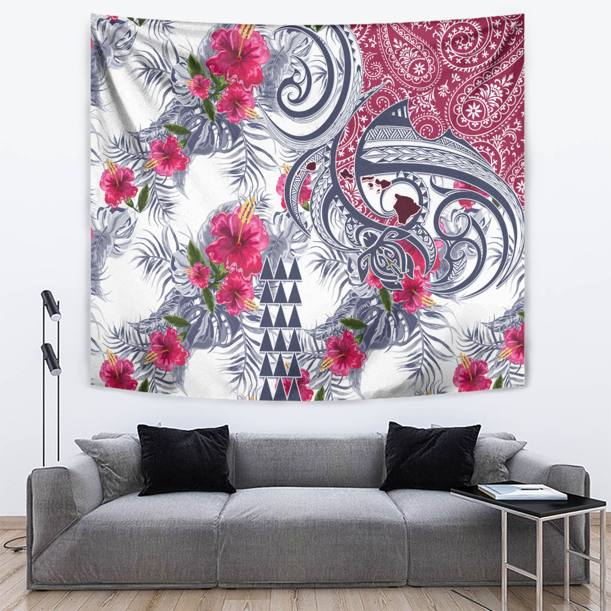 Hawaii Kakau Mix Paisley Pattern Tapestry Polynesian Tropical Unique Style LT01 - Polynesian Pride