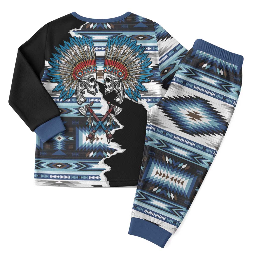 Native American Chief Skull With Axe Christmas Pajama Set LT01 - Polynesian Pride
