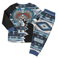 Native American Chief Skull With Axe Christmas Pajama Set LT01 - Polynesian Pride