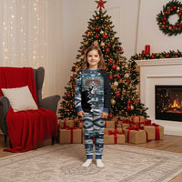 Native American Chief Skull With Axe Christmas Pajama Set LT01 Kid Black - Polynesian Pride