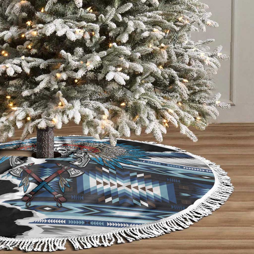 Native American Chief Skull With Axe Tree Skirt LT01 - Polynesian Pride