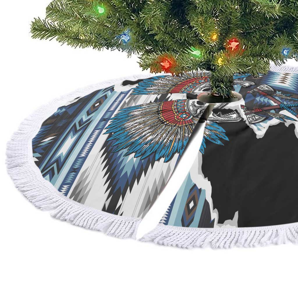 Native American Chief Skull With Axe Tree Skirt LT01 - Polynesian Pride