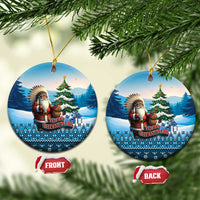 Native American Santa Claus Ceramic Ornament Merry Christmas 2025 - Polynesian Pride
