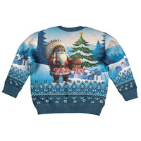 Personalized Native American Santa Claus Kid Ugly Christmas Sweater Merry Christmas 2025 - Polynesian Pride