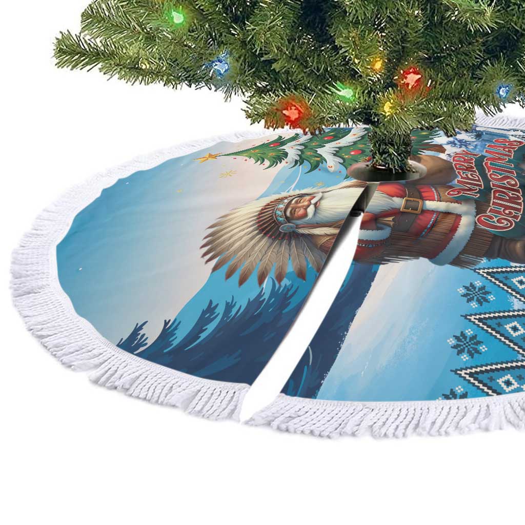 Native American Santa Claus Tree Skirt Merry Christmas 2025 LT01 - Polynesian Pride