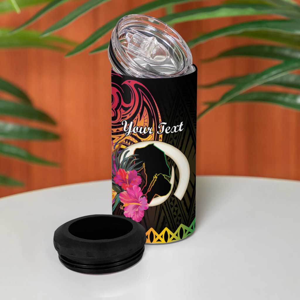 Personalised Vanuatu Port Vila Stay Strong 4 in 1 Can Cooler Tumbler Long God Yumi Stanap LT01 - Polynesian Pride