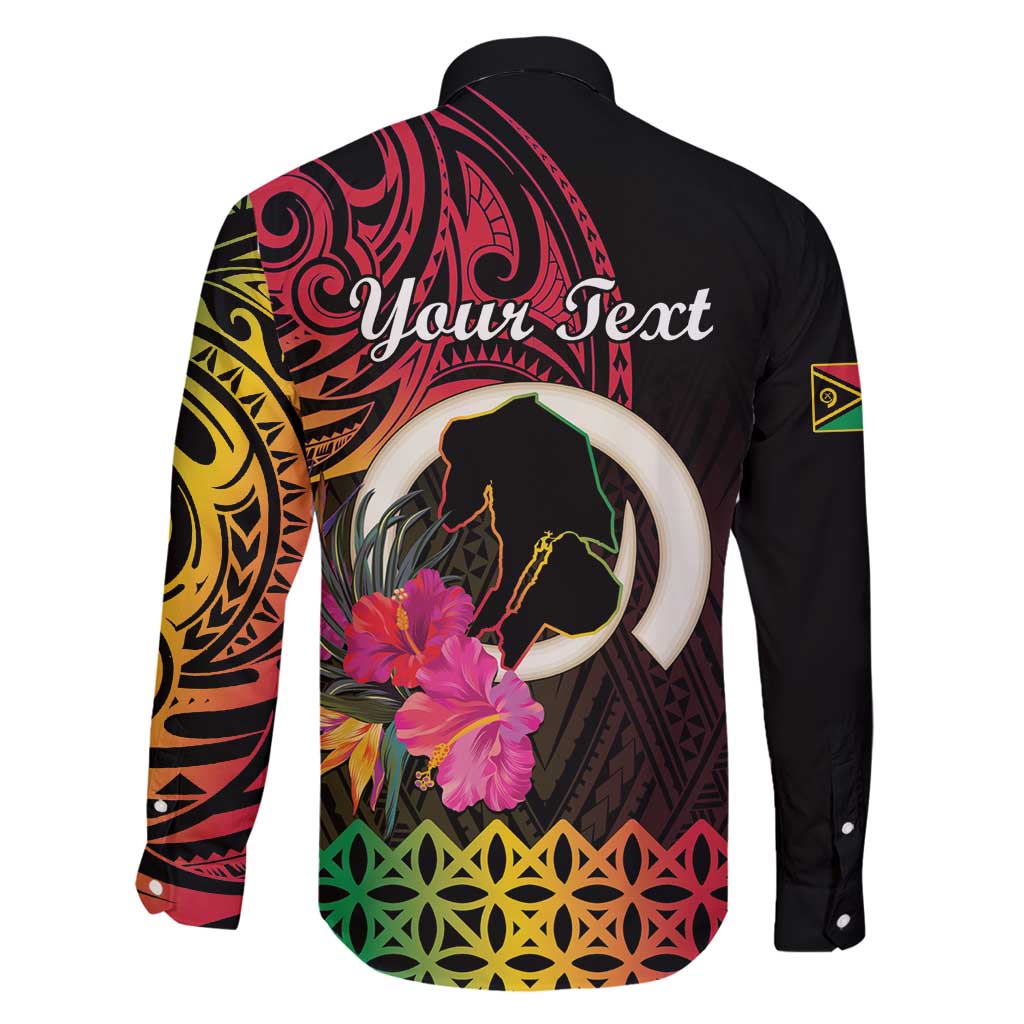 Personalised Vanuatu Port Vila Stay Strong Family Matching Long Sleeve Bodycon Dress and Hawaiian Shirt Long God Yumi Stanap LT01 - Polynesian Pride