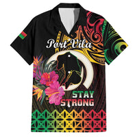 Personalised Vanuatu Port Vila Stay Strong Family Matching Short Sleeve Bodycon Dress and Hawaiian Shirt Long God Yumi Stanap LT01 Dad's Shirt - Short Sleeve Black - Polynesian Pride
