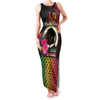 Personalised Vanuatu Port Vila Stay Strong Family Matching Tank Maxi Dress and Hawaiian Shirt Long God Yumi Stanap LT01 Mom's Dress Black - Polynesian Pride