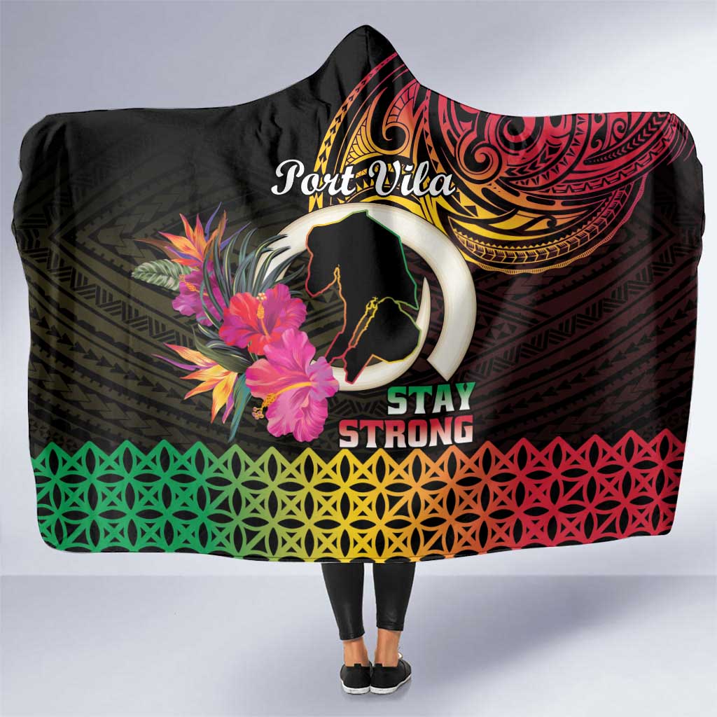 Vanuatu Port Vila Stay Strong Hooded Blanket Long God Yumi Stanap