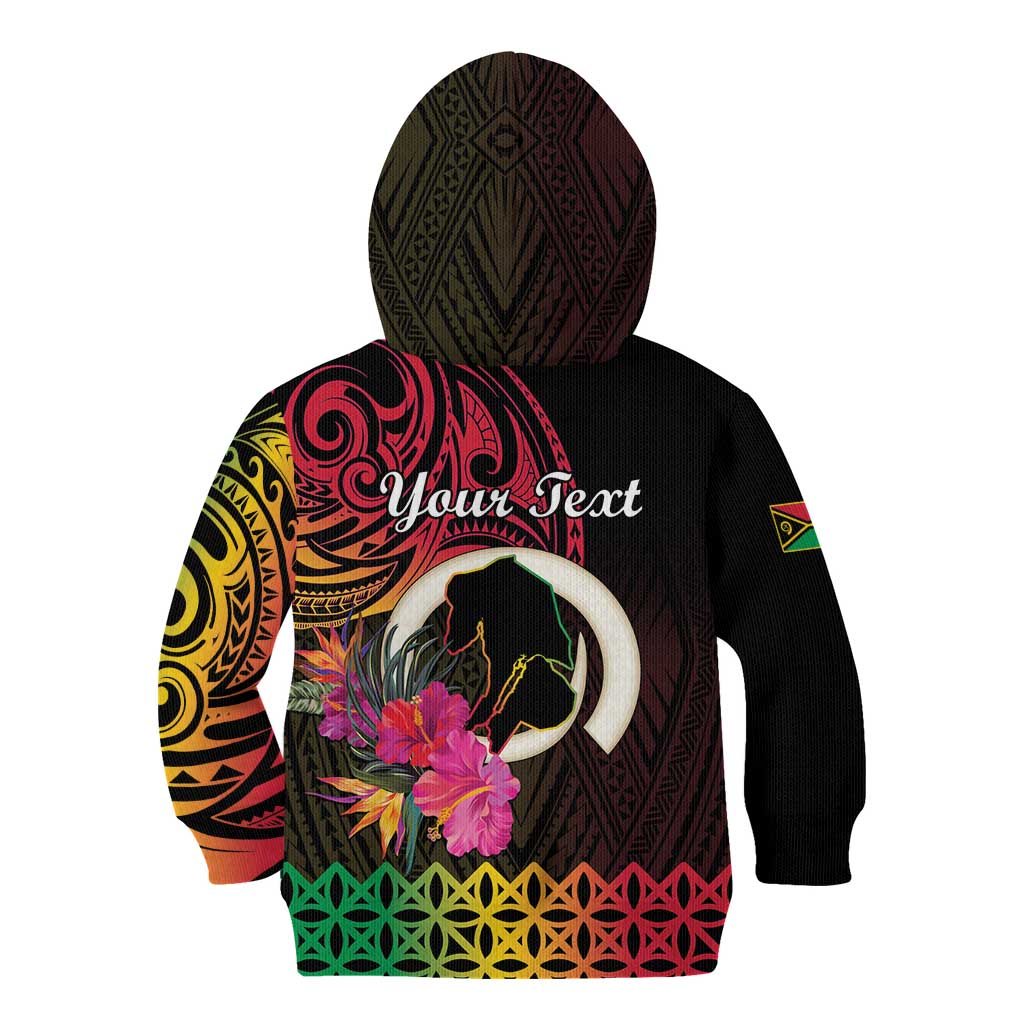 Personalised Vanuatu Port Vila Stay Strong Kid Hoodie Long God Yumi Stanap