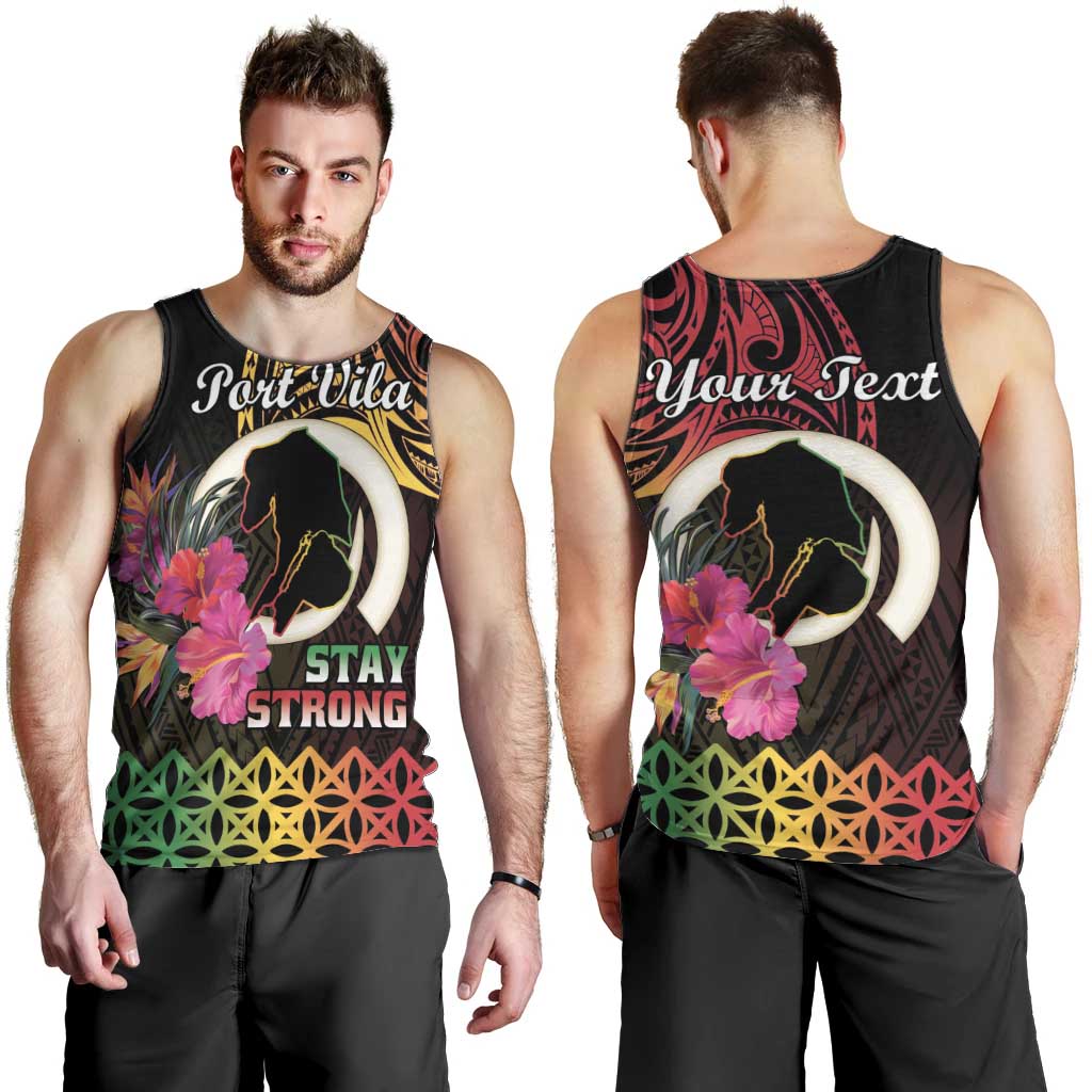 Personalised Vanuatu Port Vila Stay Strong Men Tank Top Long God Yumi Stanap