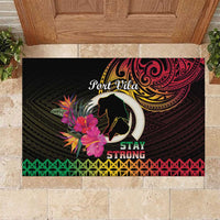 Vanuatu Port Vila Stay Strong Rubber Doormat Long God Yumi Stanap LT01 Black - Polynesian Pride