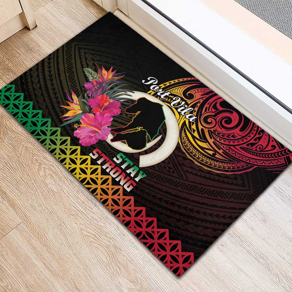 Vanuatu Port Vila Stay Strong Rubber Doormat Long God Yumi Stanap LT01 - Polynesian Pride