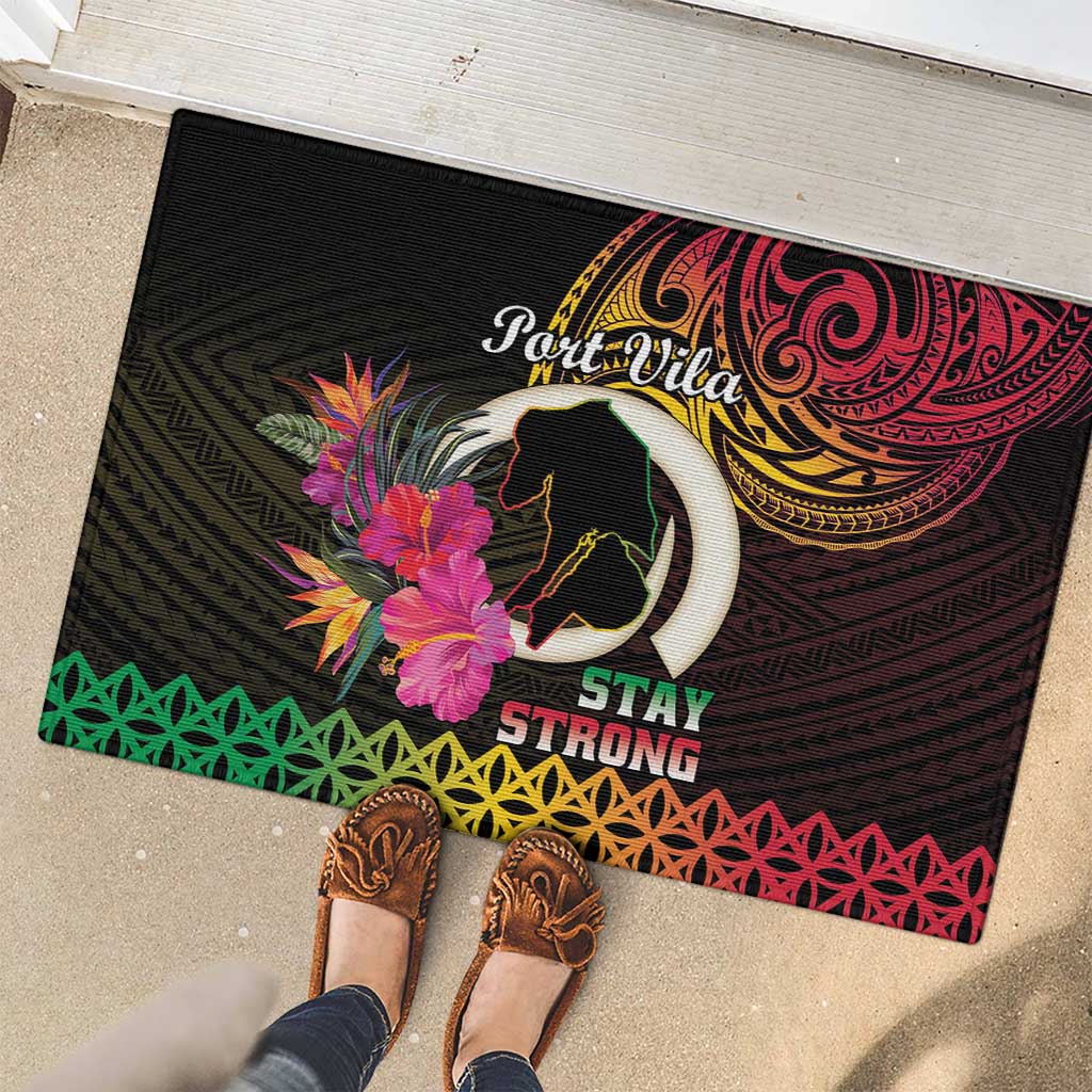 Vanuatu Port Vila Stay Strong Rubber Doormat Long God Yumi Stanap LT01 - Polynesian Pride