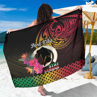 Vanuatu Port Vila Stay Strong Sarong Long God Yumi Stanap LT01 One Size 44 x 66 inches Black - Polynesian Pride