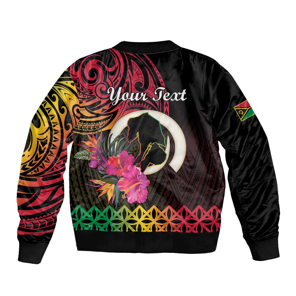Personalised Vanuatu Port Vila Stay Strong Sleeve Zip Bomber Jacket Long God Yumi Stanap