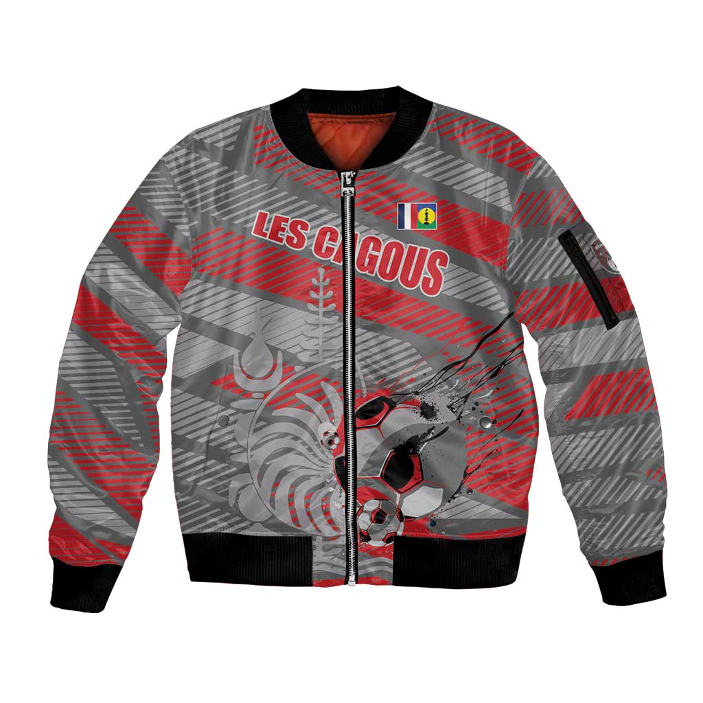 Custom Football 2026 New Caledonia Sleeve Zip Bomber Jacket Kagus Come On