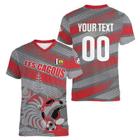 Custom Football 2026 New Caledonia Women V-Neck T-Shirt Kagus Come On LT01 - Polynesian Pride