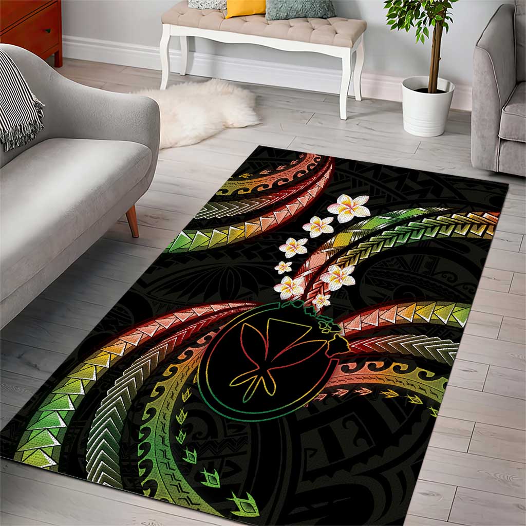 Hawaii Map Kanaka Maoli Area Rug Fantastic Frangipani Reggae