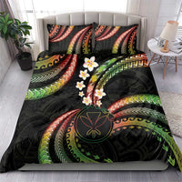 Hawaii Map Kanaka Maoli Bedding Set Fantastic Frangipani Reggae