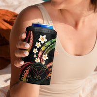 Hawaii Map Kanaka Maoli 4 in 1 Can Cooler Tumbler Fantastic Frangipani Reggae