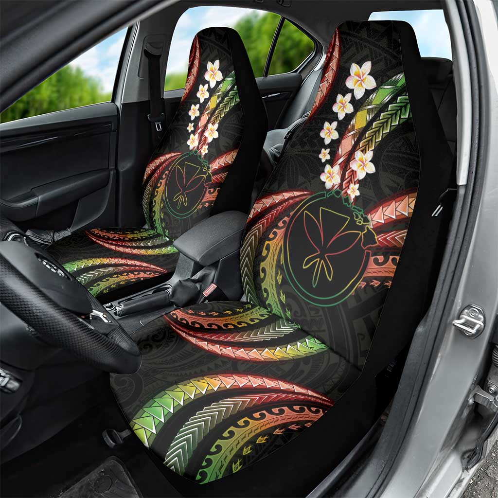 Hawaii Map Kanaka Maoli Car Seat Cover Fantastic Frangipani Reggae