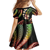 Hawaii Map Kanaka Maoli Family Matching Off The Shoulder Long Sleeve Dress and Hawaiian Shirt Fantastic Frangipani Reggae