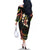 Hawaii Map Kanaka Maoli Family Matching Off The Shoulder Long Sleeve Dress and Hawaiian Shirt Fantastic Frangipani Reggae