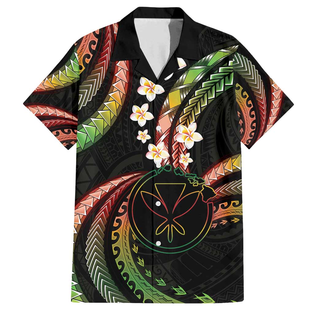 Hawaii Map Kanaka Maoli Family Matching Tank Maxi Dress and Hawaiian Shirt Fantastic Frangipani Reggae