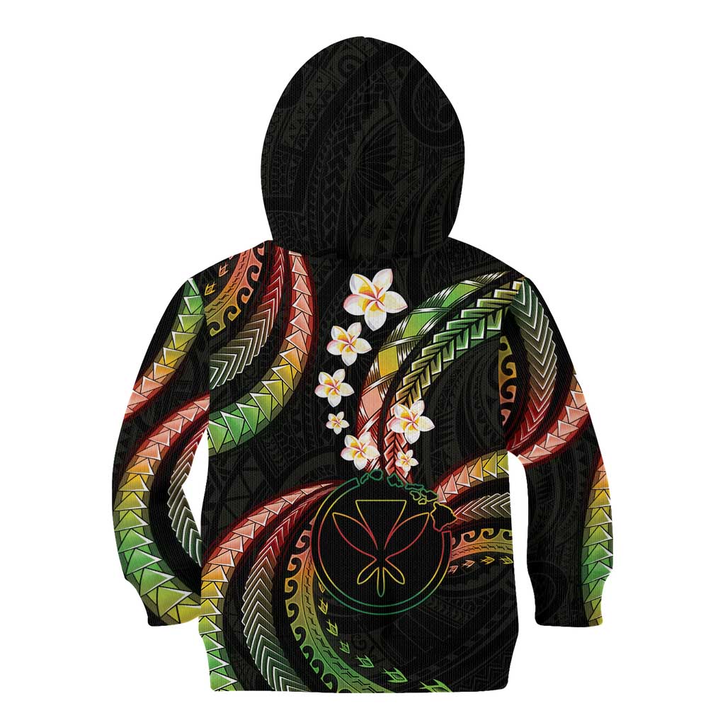 Hawaii Map Kanaka Maoli Kid Hoodie Fantastic Frangipani Reggae