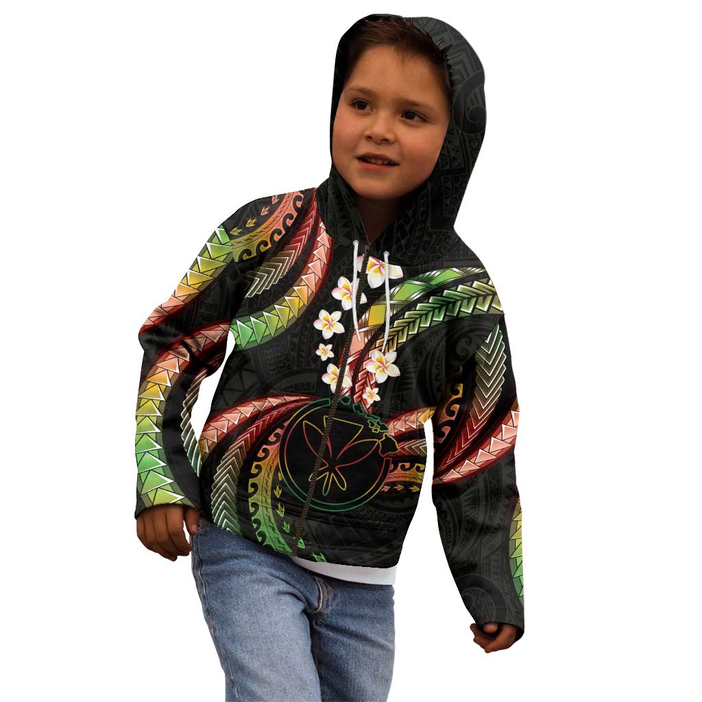 Hawaii Map Kanaka Maoli Kid Hoodie Fantastic Frangipani Reggae