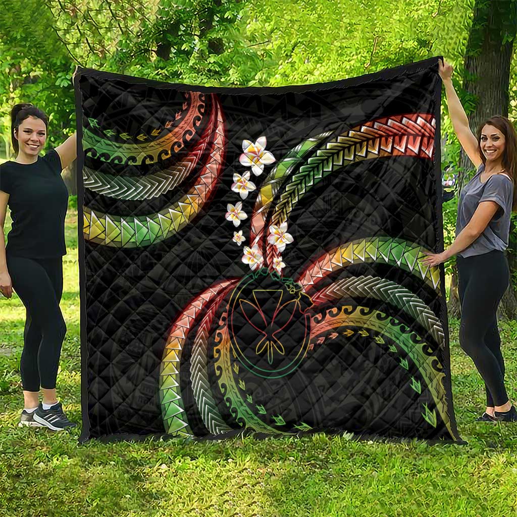 Hawaii Map Kanaka Maoli Quilt Fantastic Frangipani Reggae