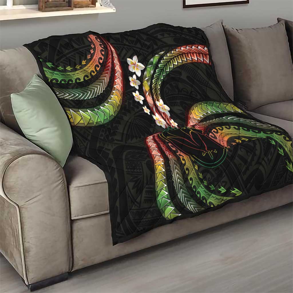 Hawaii Map Kanaka Maoli Quilt Fantastic Frangipani Reggae