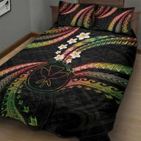 Hawaii Map Kanaka Maoli Quilt Bed Set Fantastic Frangipani Reggae