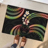Hawaii Map Kanaka Maoli Rubber Doormat Fantastic Frangipani Reggae