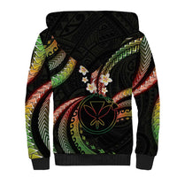 Hawaii Map Kanaka Maoli Sherpa Hoodie Fantastic Frangipani Reggae