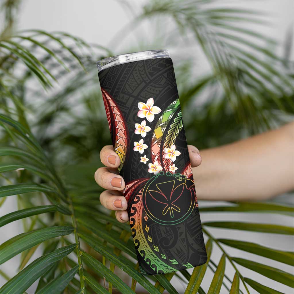 Hawaii Map Kanaka Maoli Skinny Tumbler Fantastic Frangipani Reggae