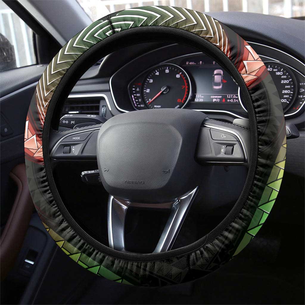 Hawaii Map Kanaka Maoli Steering Wheel Cover Fantastic Frangipani Reggae
