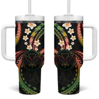 Hawaii Map Kanaka Maoli Tumbler With Handle Fantastic Frangipani Reggae