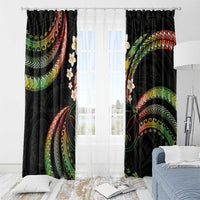Hawaii Map Kanaka Maoli Window Curtain Fantastic Frangipani Reggae