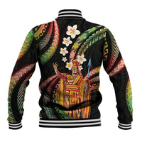 Hawaii King Kamehameha Baseball Jacket Fantastic Plumeria Reggae