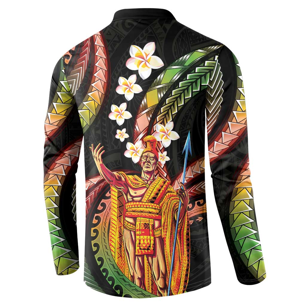 Hawaii King Kamehameha Button Sweatshirt Fantastic Plumeria Reggae