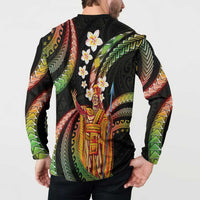 Hawaii King Kamehameha Button Sweatshirt Fantastic Plumeria Reggae