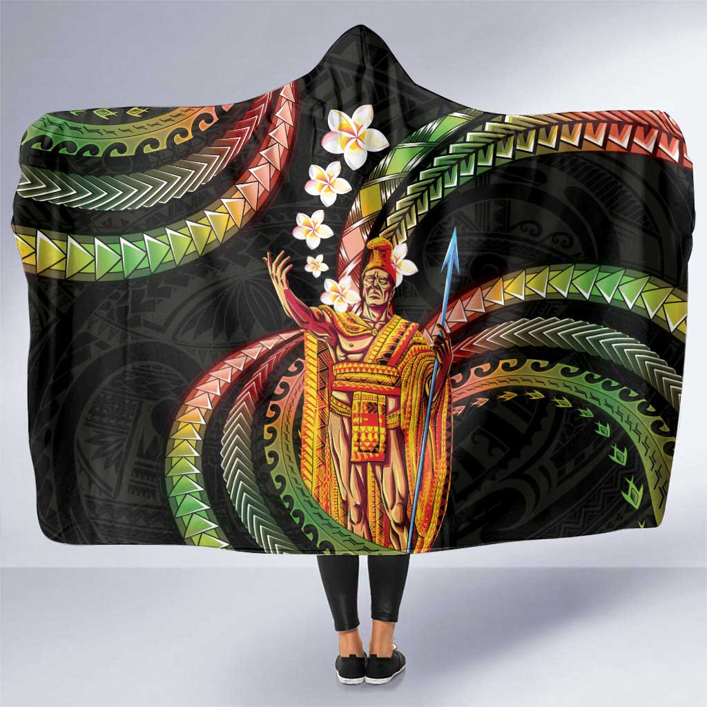 Hawaii King Kamehameha Hooded Blanket Fantastic Plumeria Reggae