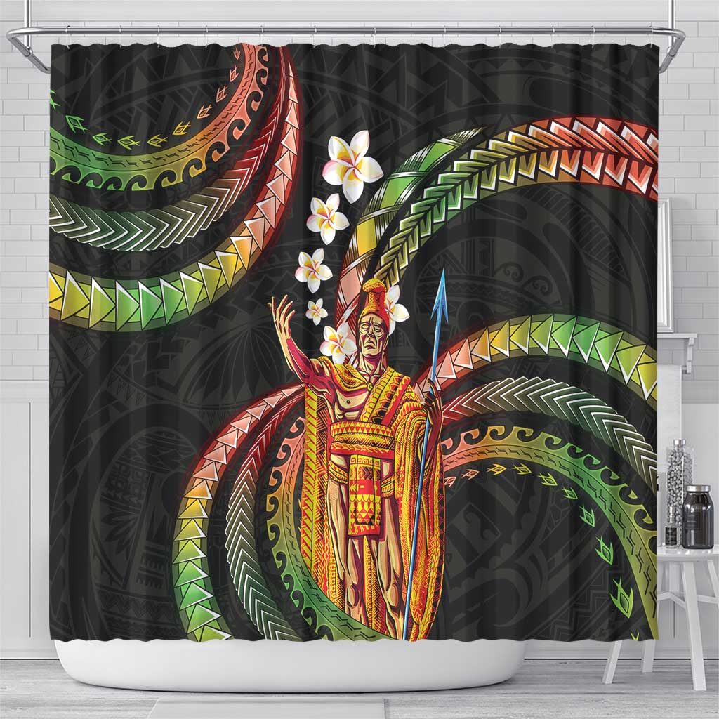 Hawaii King Kamehameha Shower Curtain Fantastic Plumeria Reggae