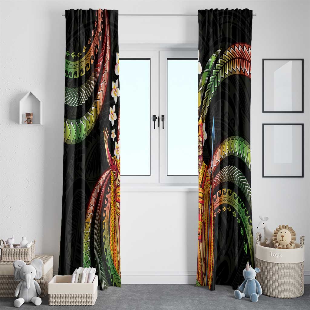 Hawaii King Kamehameha Window Curtain Fantastic Plumeria Reggae
