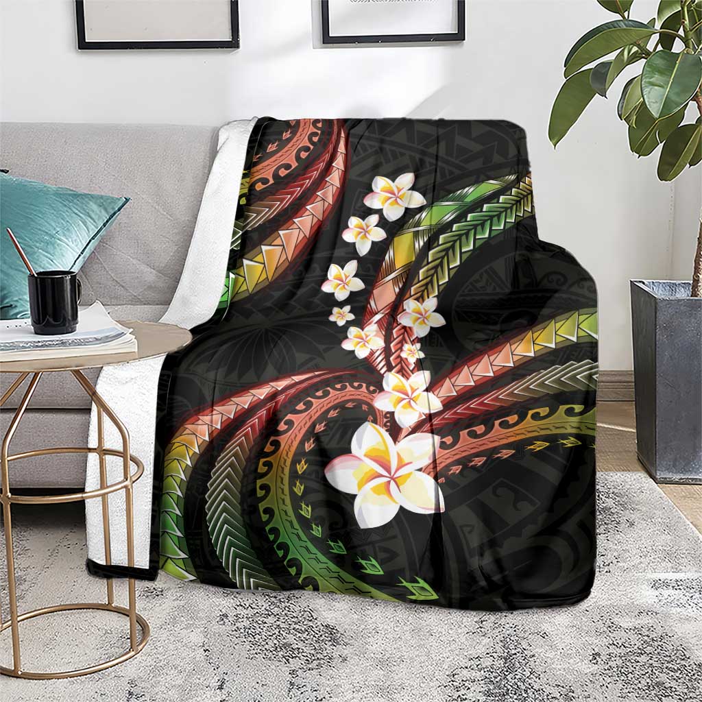 Hawaii Plumeria Reggae Blanket Polynesian Pattern